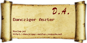 Dancziger Aszter névjegykártya